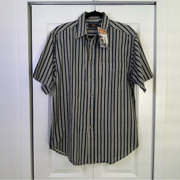 Vintage Men’s Route 66 Striped Button Down Shirt Medium NWT - Picture 1 of 5